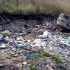 Свалка мусора вдоль дороги к лесному массиву