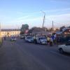 на данном фото видно как от удара машины загнуло опору 
